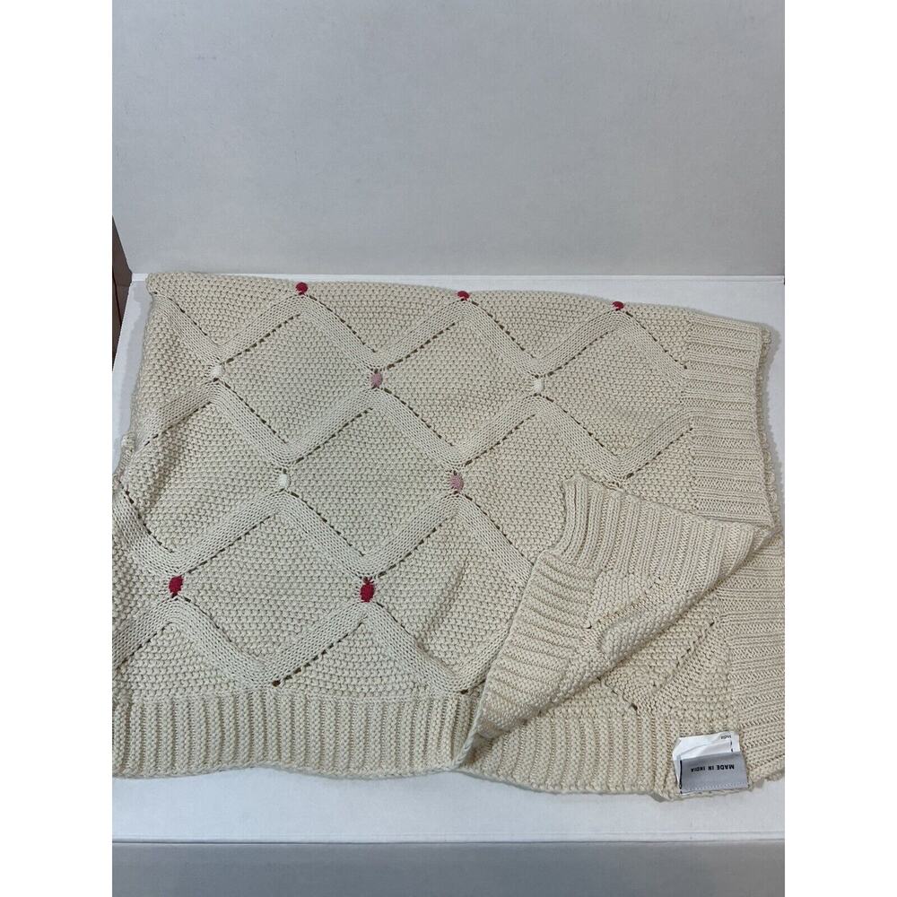~MADE IN INDIA~Red Pink Knitted Baby Blanket Lovey